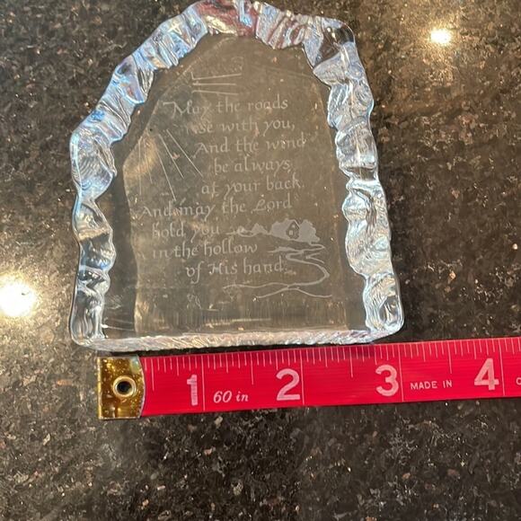 Hallmark Etched Decor Inspirational Prayer Quote Austrian Crystal Glass - Picture 6 of 9